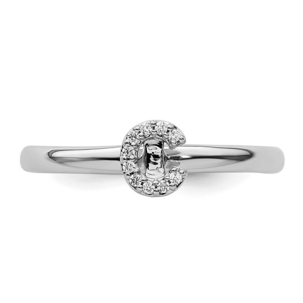 Kazi Luxury 14k White Gold Stackable Diamond Init… - image 4